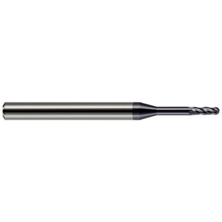 HARVEY TOOL Miniature End Mill - 4 Flute - Ball 0.1250" (1/8) Cutter DIA x 0.3750" (3/8) Length of Cut 805608-C3